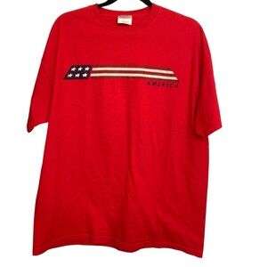 Vintage Hanes Heavyweight America Flag T-Shirt XL Patriotic USA Tee